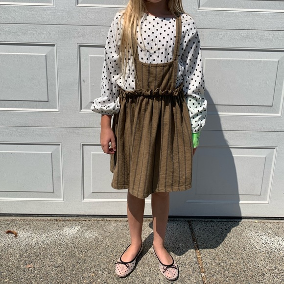 Zara apron dress with two straps girl size 11-12 - Picture 6 of 16